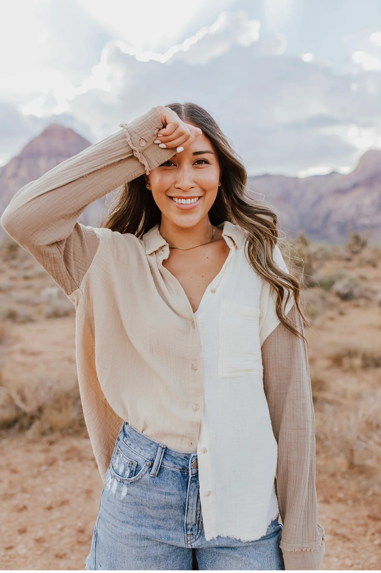 Colorblock Gauze Shirt | Kins Collective