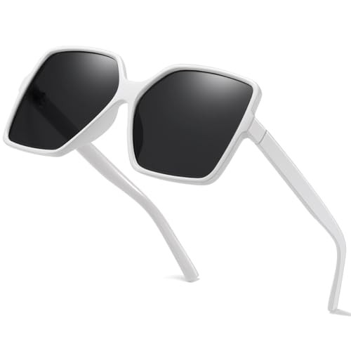 Women's Chic Square Oversized Sunglasses Big Large Wide Fashion Shades for Women Men 100% UV Prot... | Amazon (US)