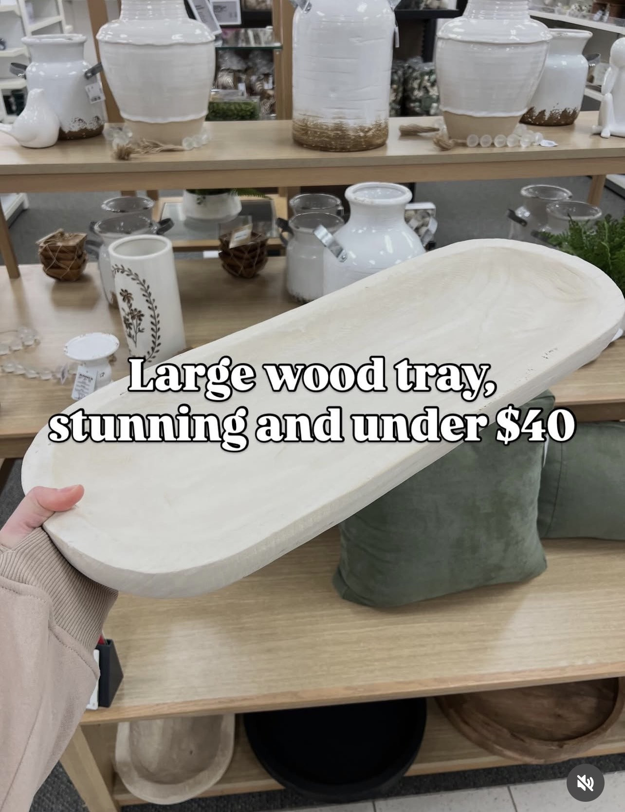 Large wood tray at Kohl’s, I was pleasantly surprised when I flipped it over and saw the price: $39.99! Reasonable for a tray this size (at boutiques these always cost so much more). Great decor piece to use year round. #home finds budget affordable 

#LTKFindsUnder50 #LTKHome