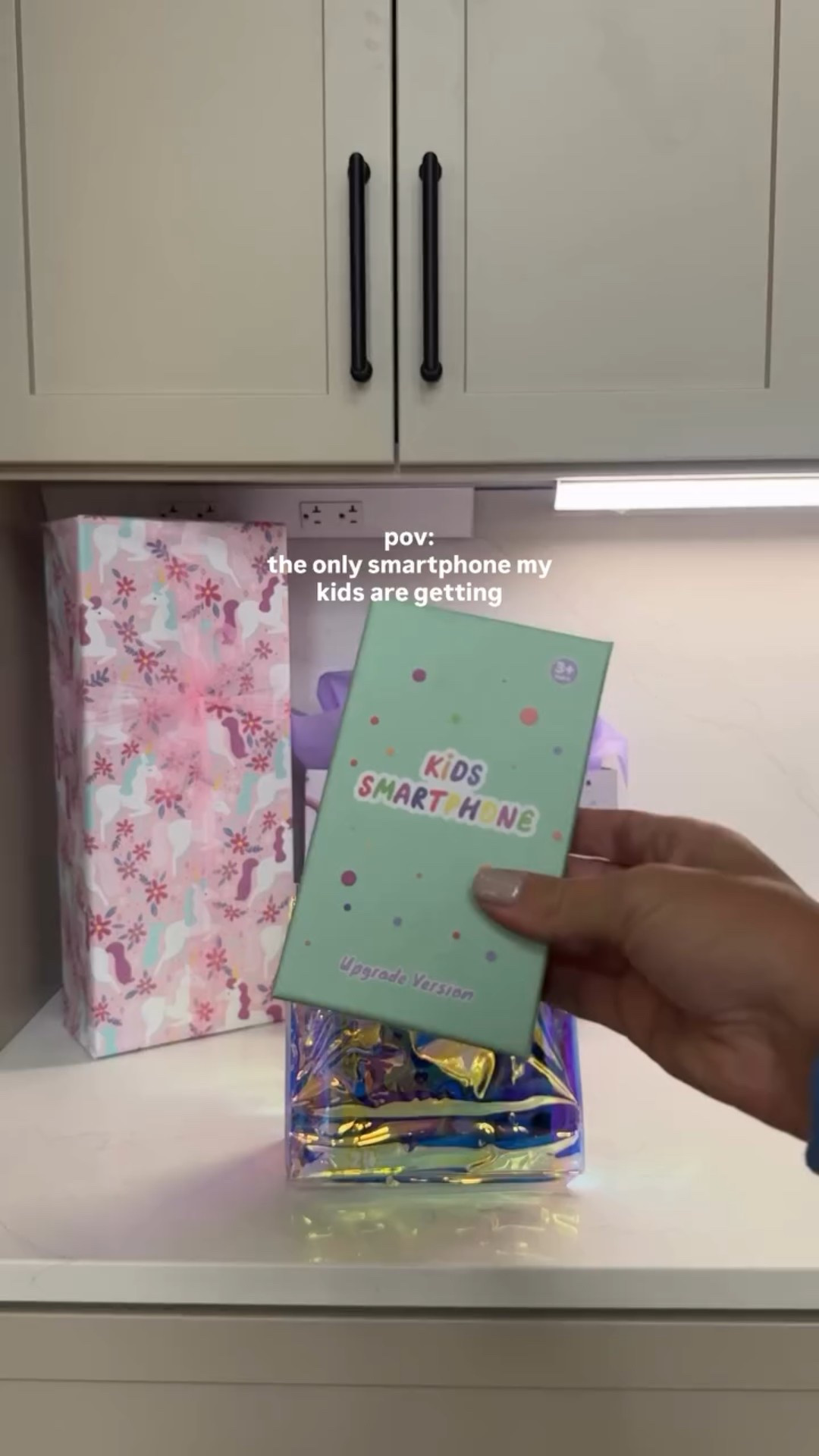 no internet required 💯 fun gift for kids 4+ 

tap follow for more gift guides, home inspo + DIY ✨ comment a 🩵 for direct link to this kids phone 🫧📱

my middle daughter got this for her birthday and it’s been a big hit in our house. it doesn’t not connect to any internet/blue tooth or WiFi, just battery operated. no calls are able to be made. my kids love taking low quality photos 🤣 there are games, an alarm clock, flash light, schedules like brushing their teeth, the can play kid friendly music, use a calculator etc. It doesn’t have the blue light on the screen so it’s truly just a fun gadget for kids!

there are so many color options and comes with the wristlet holder + charger. it’s on sale for $26 right now!