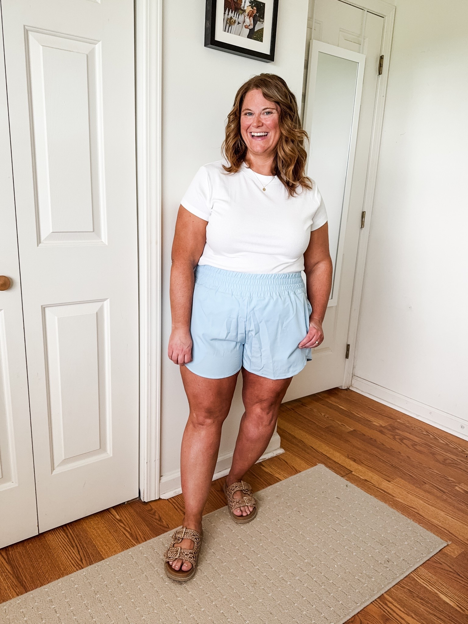 Wearing an XXL in my running shorts (I sized up).  Wearing an XL in my tee  

#LTKSeasonal #LTKActive #LTKMidsize