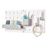 iDesign Cade BPA-Free Plastic Modular Hanging Pegboard Organizer Grid, 26" x 13" x 0.5", Matte White | Amazon (US)