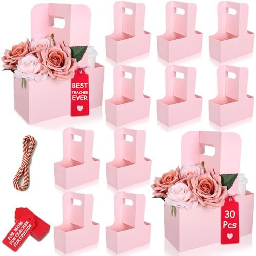 30 Pack 2 Cup Disposable Pink Drink Carrier with Handle Paperboard Coffee Cup Holder Portable for... | Amazon (US)