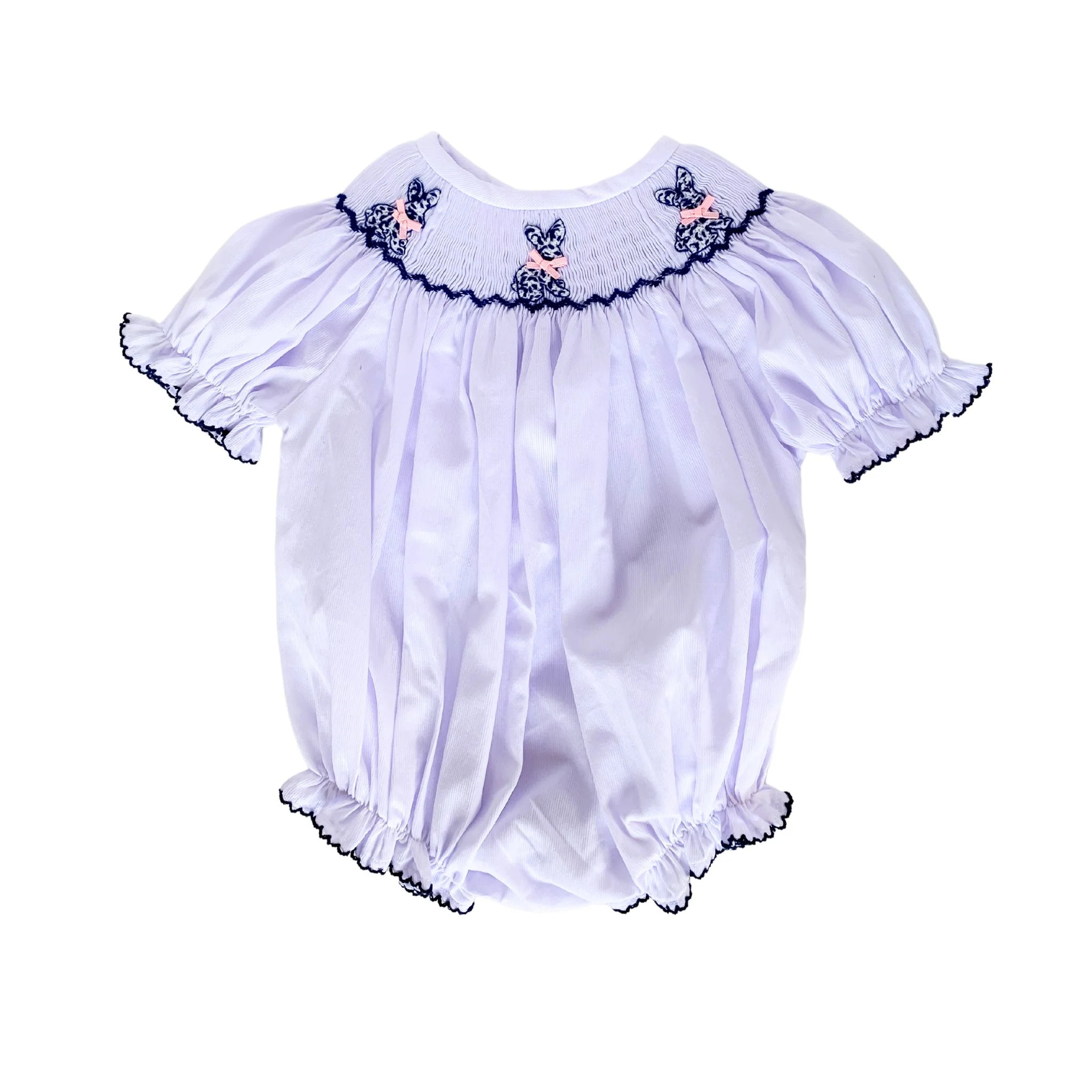 PRE-ORDER Molly Chinoiserie Bunny Smocked Bubble | Lillie & Lilah