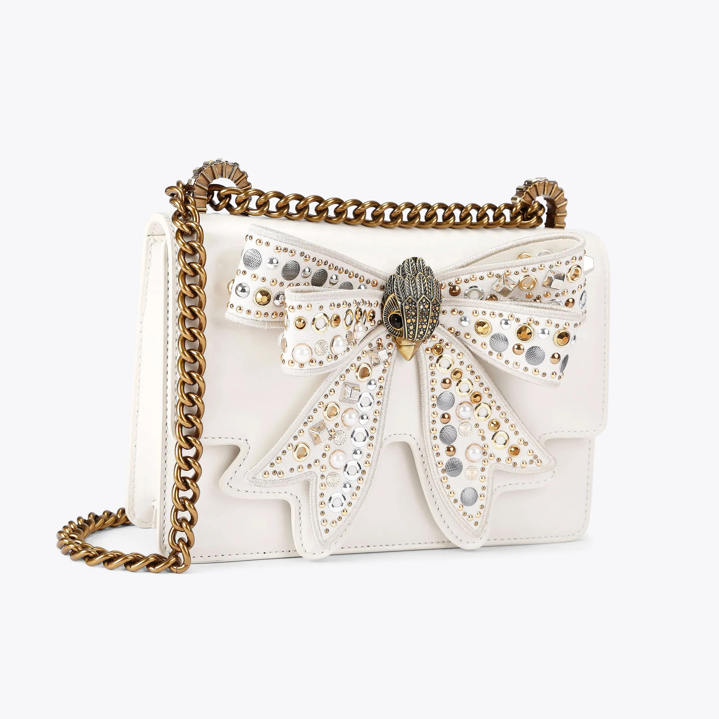 SHOREDITCH SM CROSS BODY Black Velvet Cross Body Bow Purse by KURT GEIGER LONDON | Kurt Geiger US