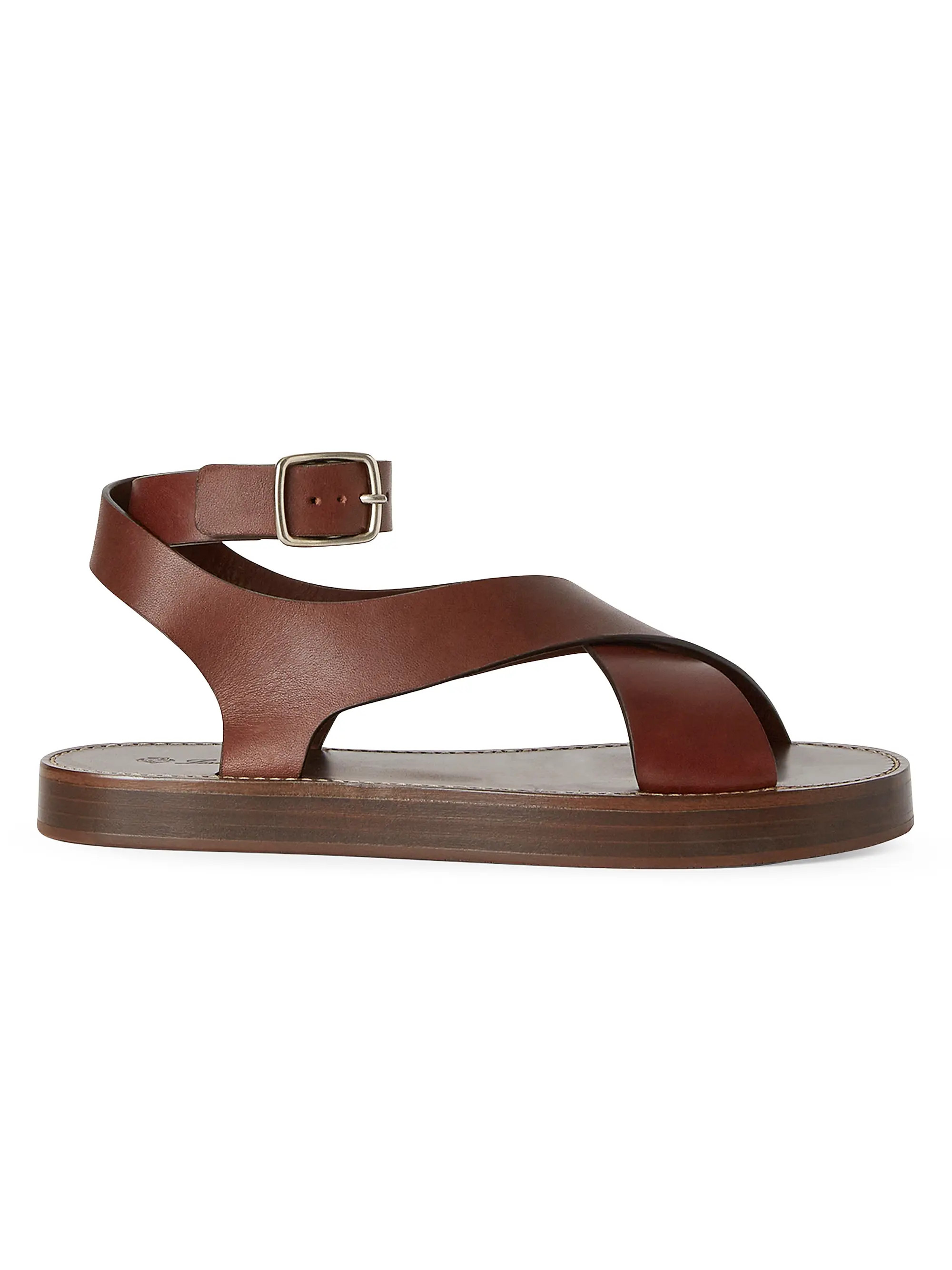 Sumie Leather Ankle-Wrap Sandals | Saks Fifth Avenue