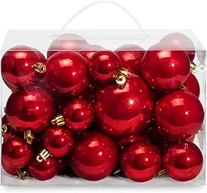 AMS 40ct Christmas Ball Plated Ornaments Tree Collection for Holiday Wedding Party Decoration(40c... | Amazon (US)