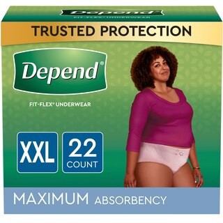 Depend FIT-FLEX Adult Incontinence Underwear for Women, Maximum Absorbency, XXL, Blush, 22 CT | CVS Health