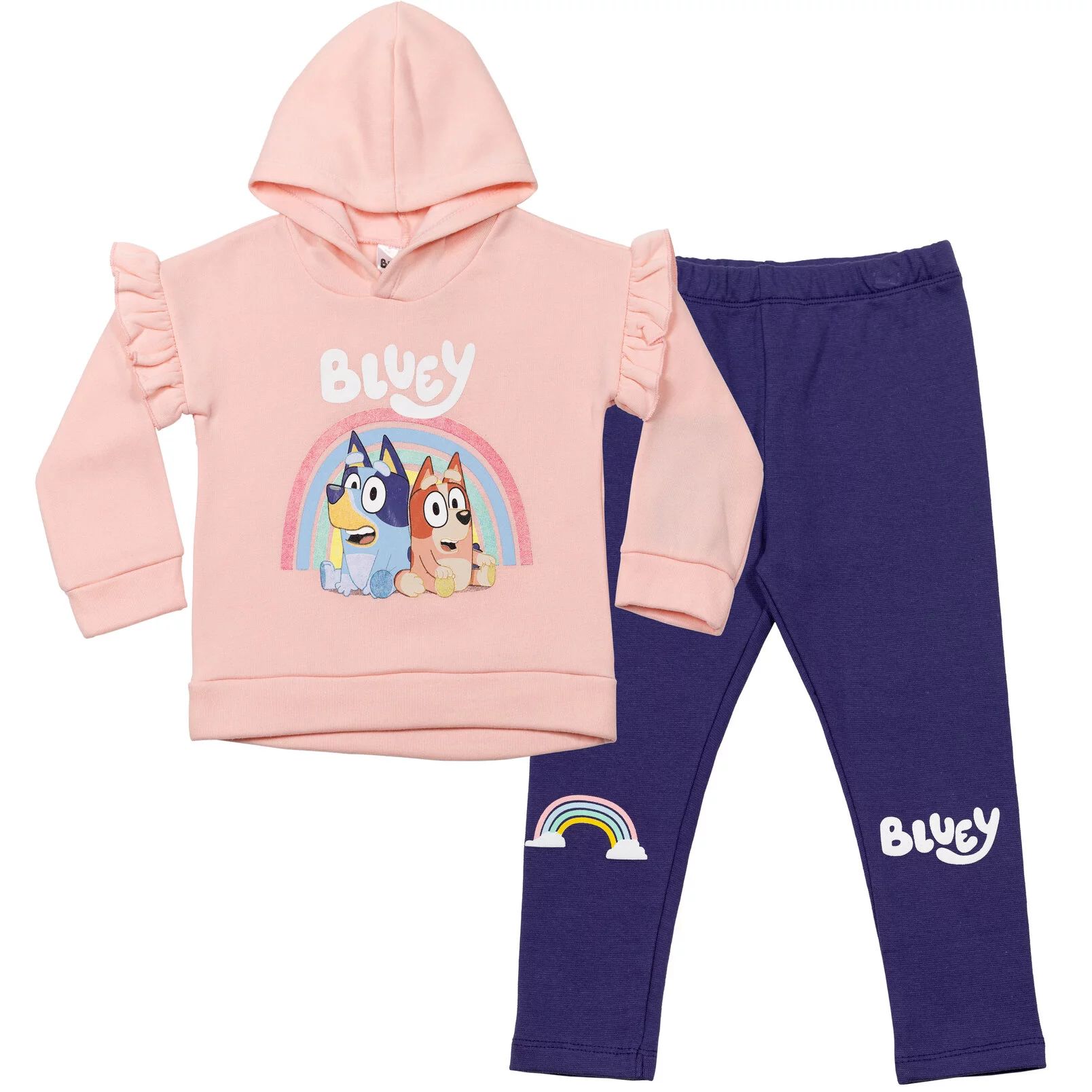 Bluey Bingo Toddler Girls Fleece Hoodie and Leggings Outfit Set Pink/Purple 2T - Walmart.com | Walmart (US)