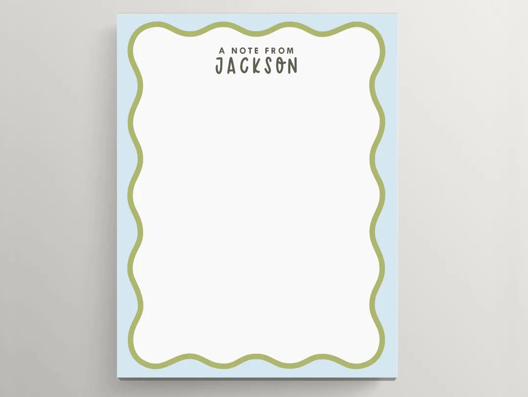 Personalized Wavy Border Notepad: Bold Color Custom Stationery - Etsy | Etsy (US)