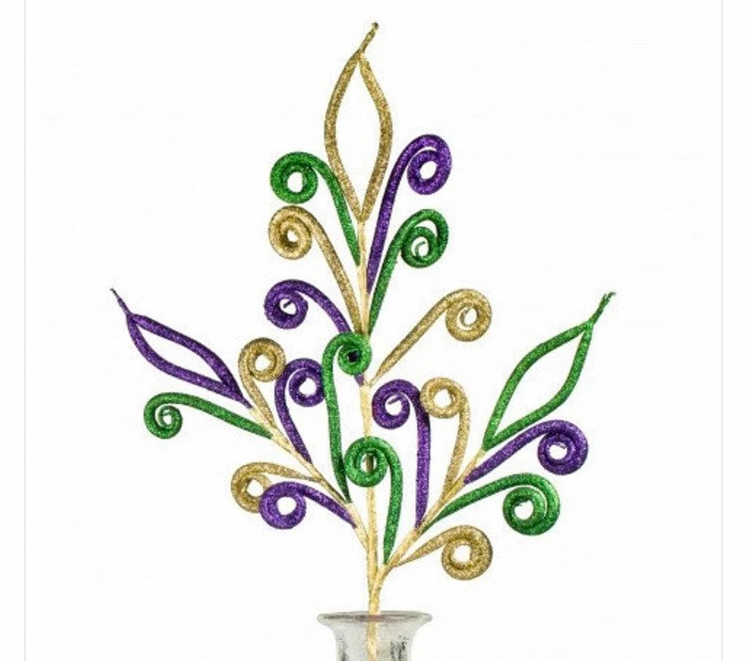 Swirl Pick, Glitter Tubing Spray, Curly Tube  Spray, Mardi Gras Embellishment, Wreath Embellishme... | Etsy (US)