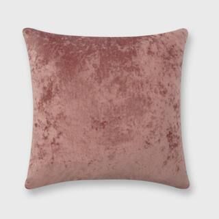 Freshmint Soft Crushed Velvet Dusty Rose 20 in. x 20 in. Throw Pillow-202004C21 - The Home Depot | The Home Depot