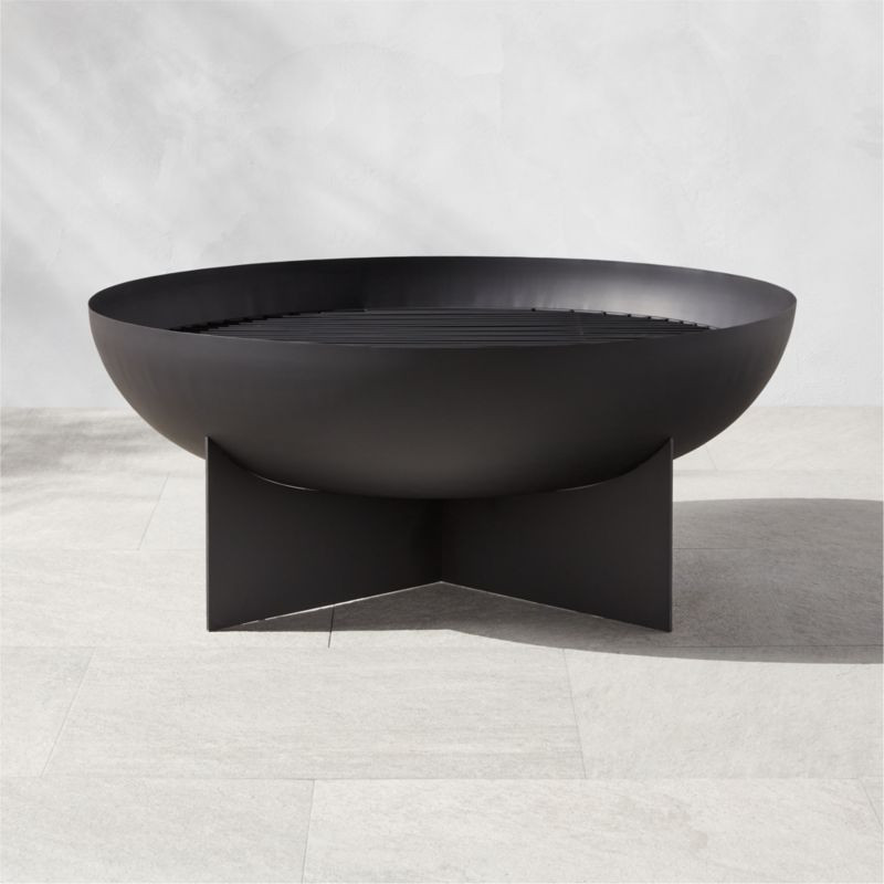 Alcante Modern Black Fire Pit | CB2 | CB2