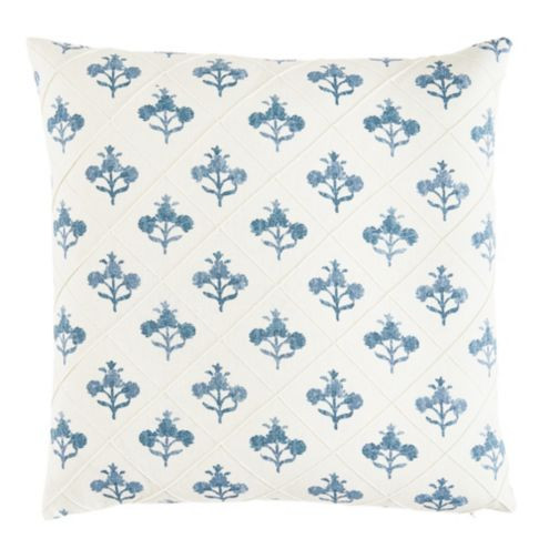 Borbela Floral Pintuck Throw Pillow Cover with Hidden Zipper & Down Insert | Ballard Designs, Inc.