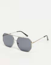 ASOS DESIGN round metal sunglasses in gold with nose bridge detail | ASOS (Global)