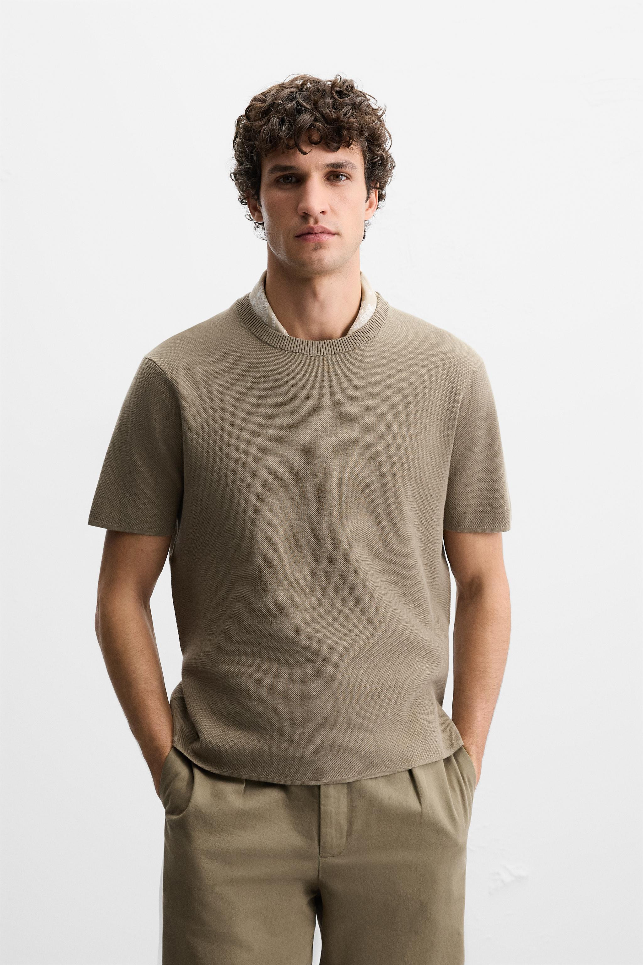 RELAXED FIT KNIT T-SHIRT | Zara US