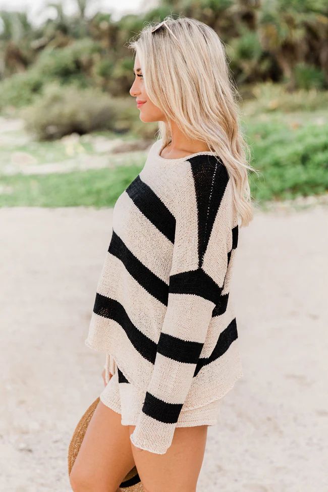 Wonder Often Black Stripe Sweater | The Pink Lily Boutique