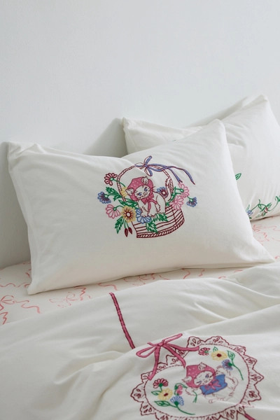 Eve Hankies Cat Embroidered Sham Set | Urban Outfitters (US and RoW)