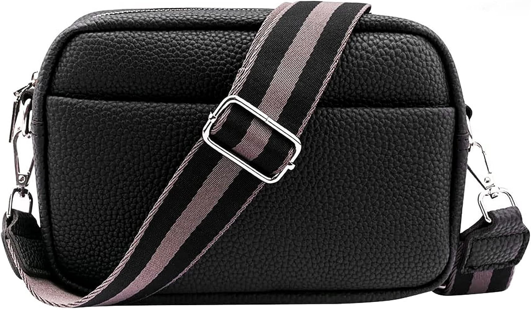 Crossbody Bag for Women, Small Leather Camera Purse Thick Strap Cross-body Bags, Triple Zip Shoul... | Amazon (US)