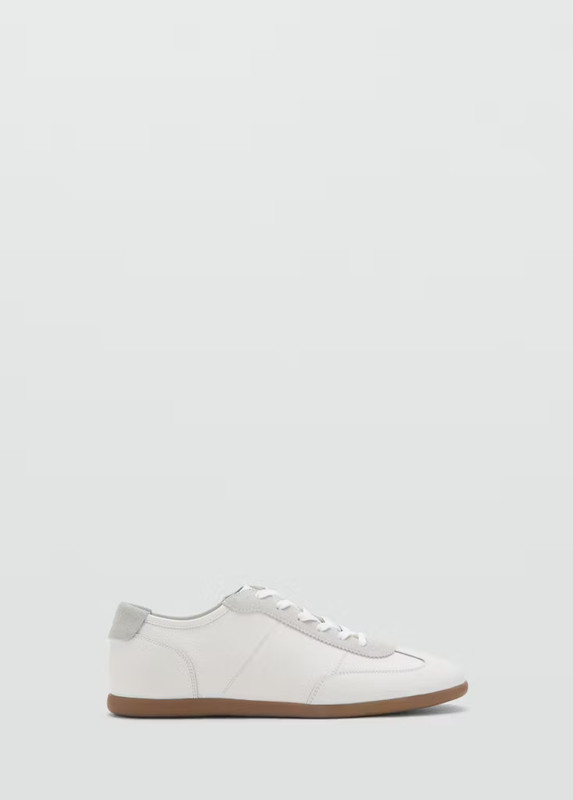 White leather mixed sneakers