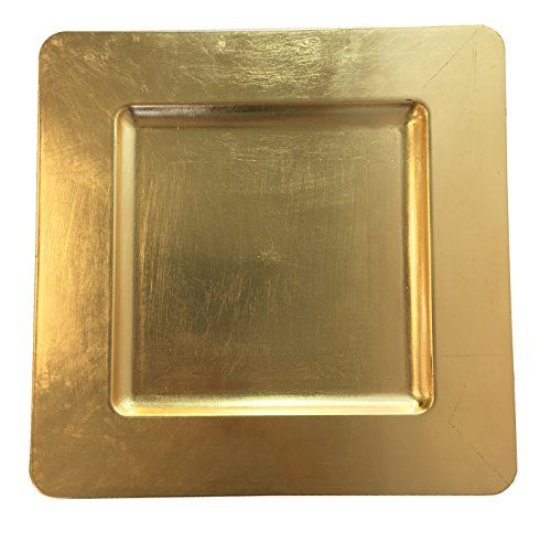 Luxurious Gold Heavy Duty Square Charger Event Charger Plate (12) | Amazon (US)