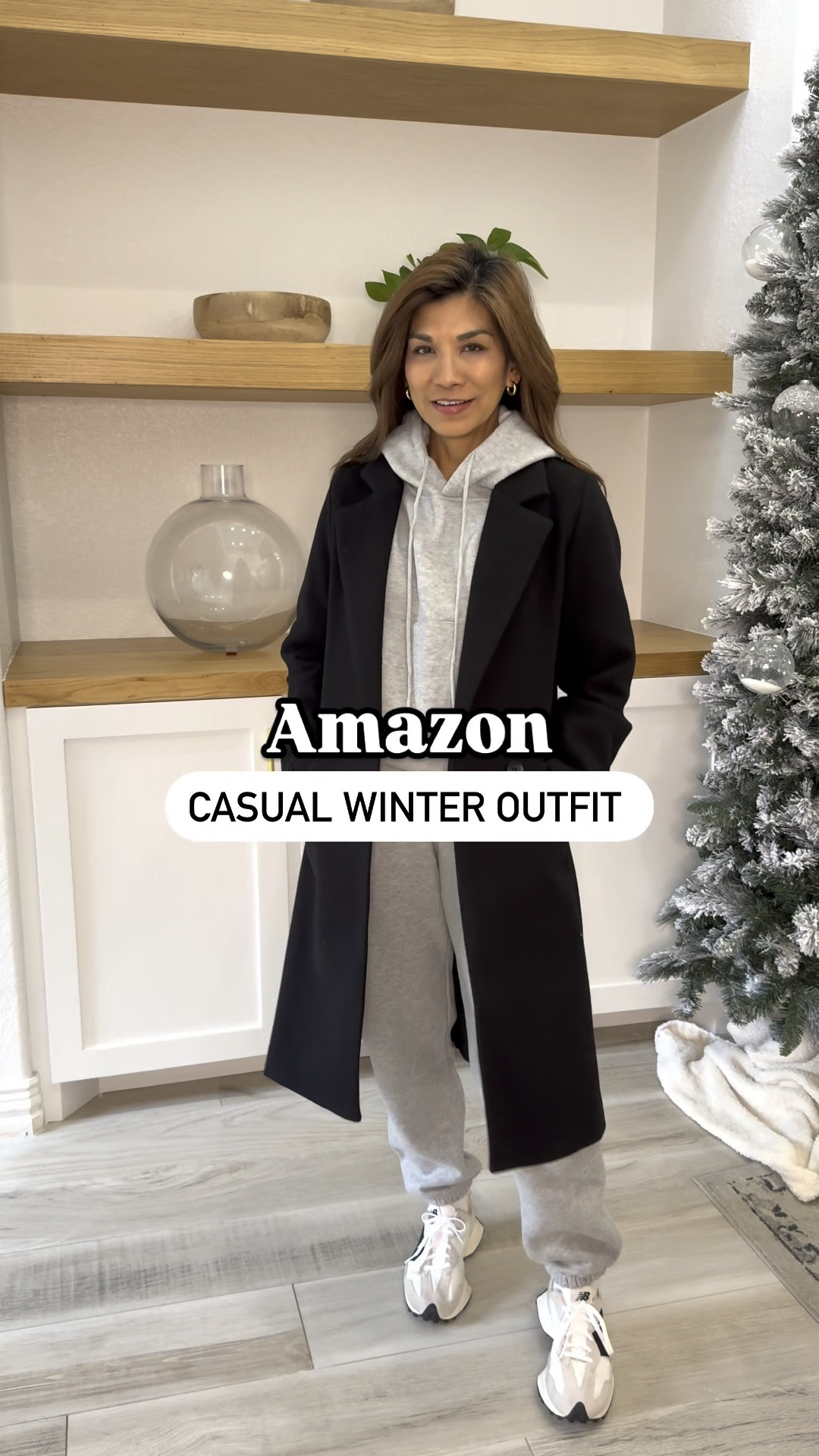 My fav Amazon coat I own. Looks and feels designer, has pockets. Great quality. 
Coat in small fits tts, I have room for thicker sweaters.
Sweatshirt hoodie and joggers come as a set in small(thick and cozy). Color is Light Grey. 
New Balance shoes fit tts(linking  in several stores). 
Lululemon belt bag(also linked the Amazon look for less which I also own). 
Amazon finds, casual outfit, winter outfit, over 40 style, midlife women 

#LTKFindsUnder50 #LTKStyleTip #LTKOver40