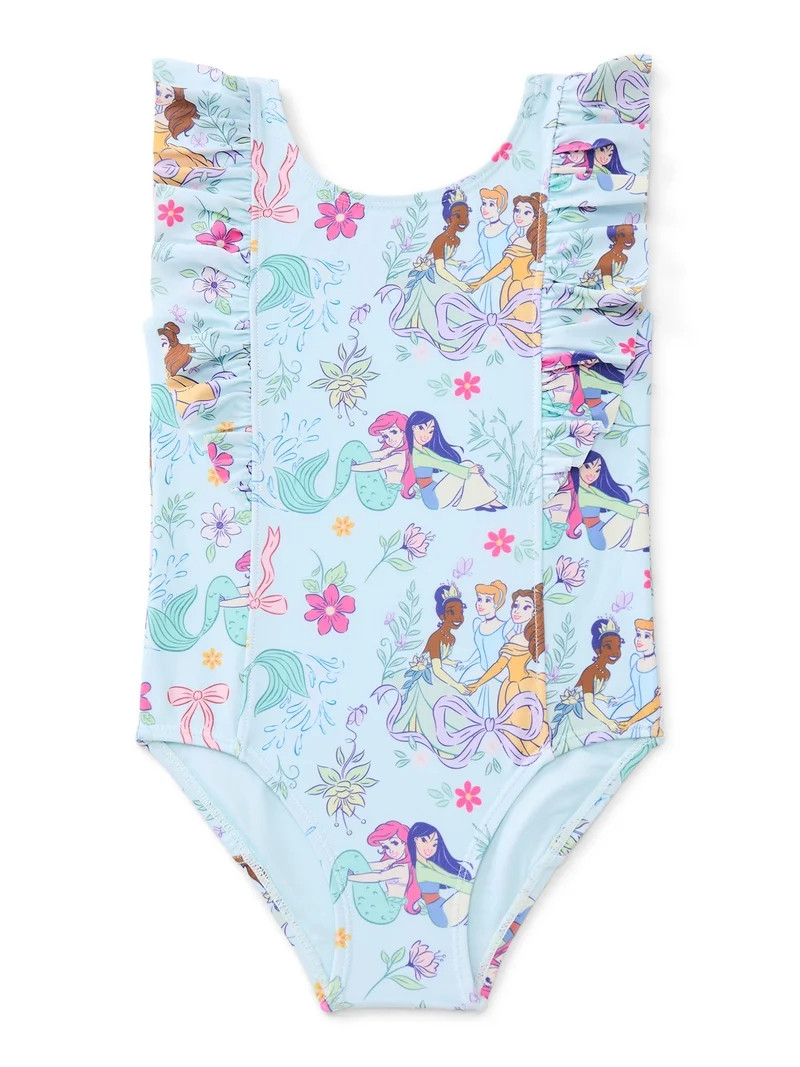 Character Toddler Girl One- Piece Swimsuit with Ruffles, Sizes 12M-5T | Walmart (US)