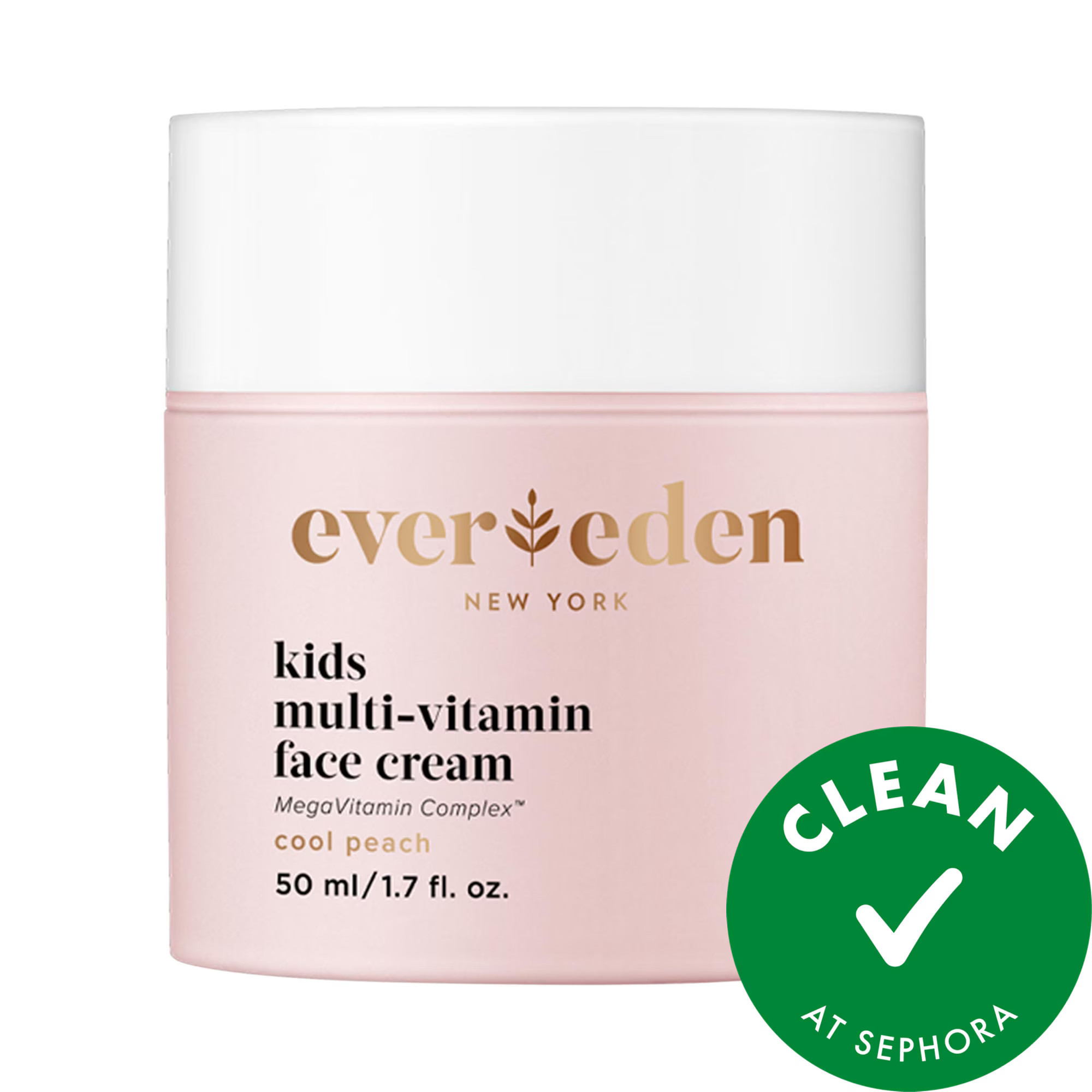 Evereden Crème visage multivitaminée pour enfants avec vitamine E, B3, B5 (niacinamide) et squalane Pêche froid 1.7 oz / 50 ml | Sephora (US)