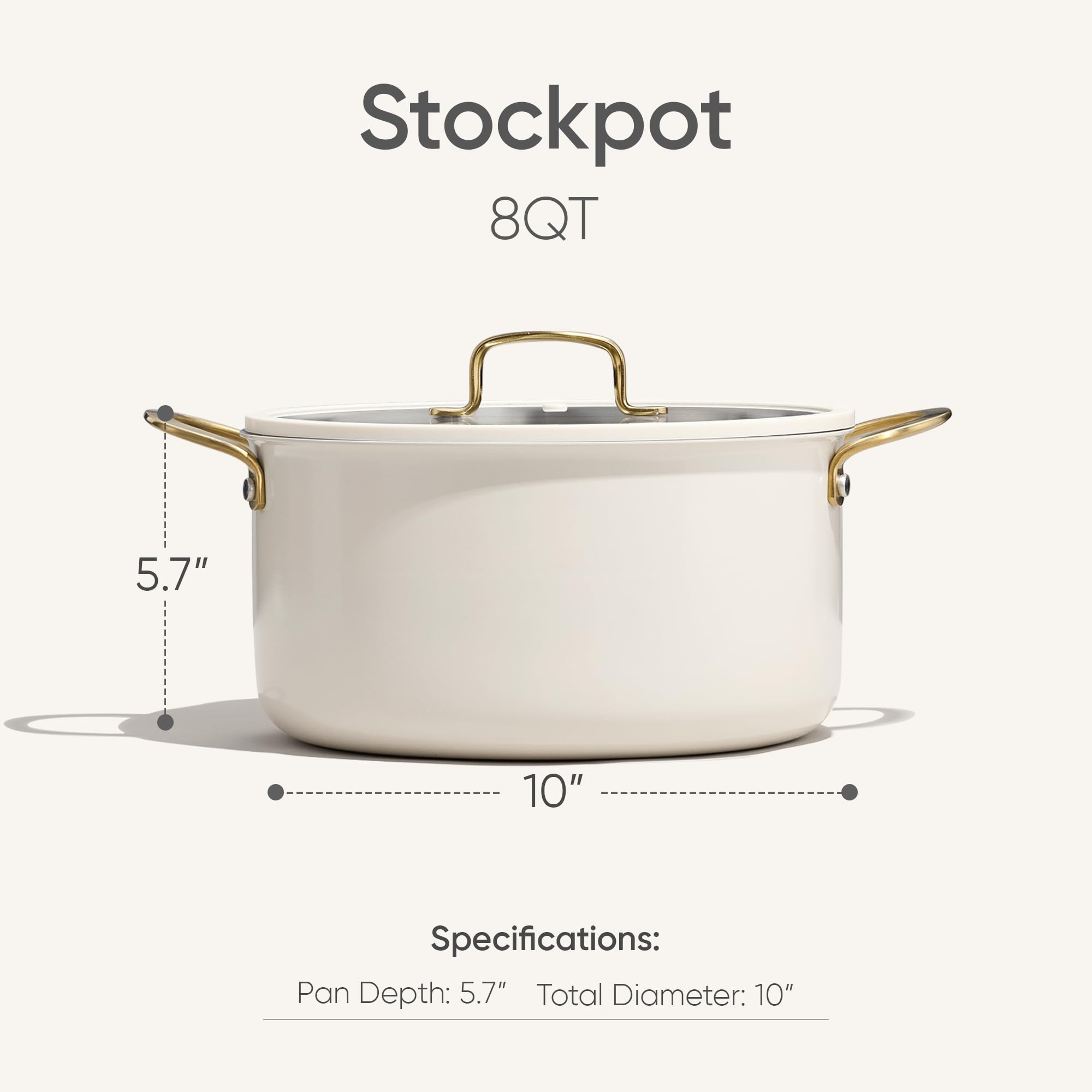 CAROTE 8QT Fully-Clad 3-Ply Stainless Steel Stockpot with Lid Small Kitchen Pot,Outer Ceramic Lay... | Amazon (US)