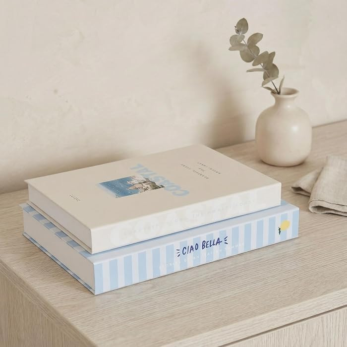 Beautiful Decorative Books - Set of 2 Coastal Boxes for Coffee Table Decor | Amazon (US)