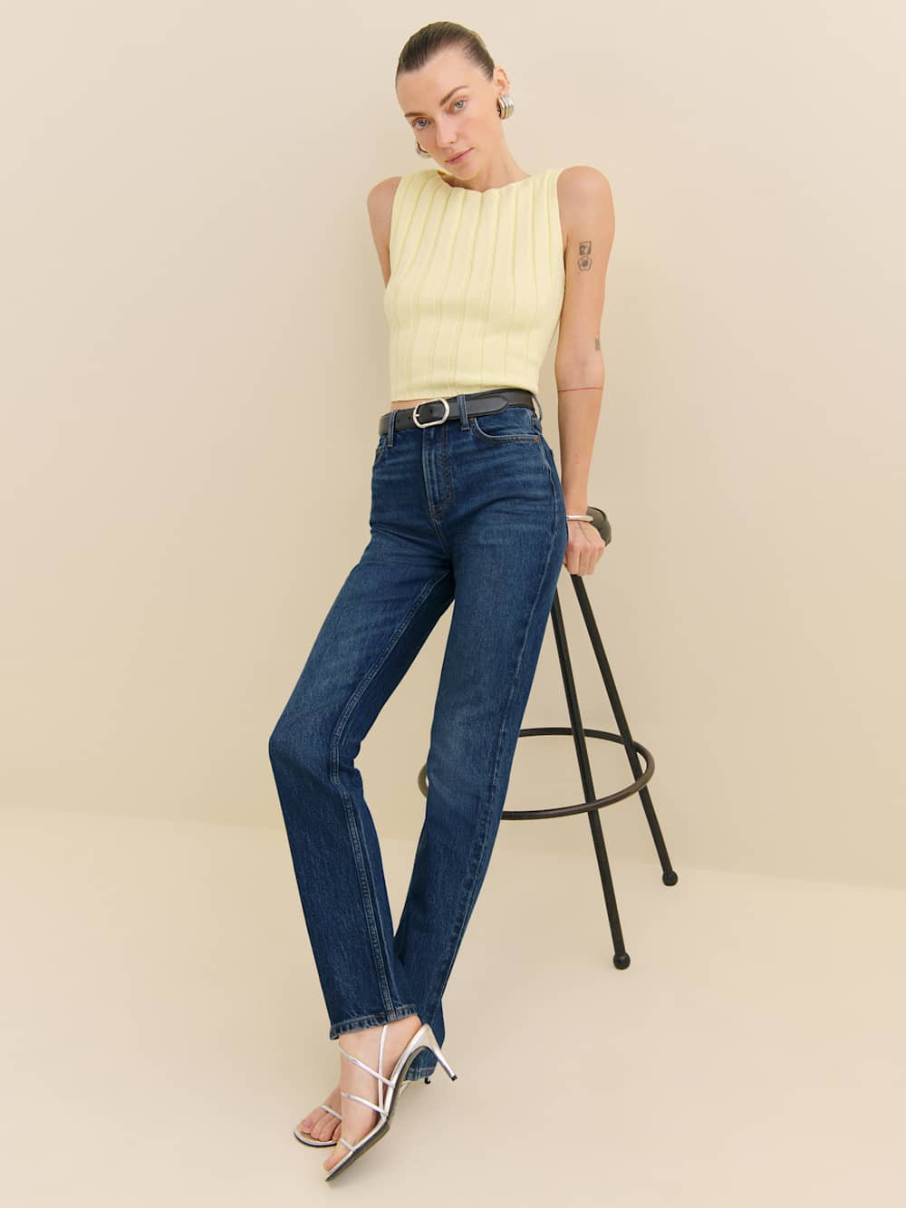 Jax Stretch High Rise Straight Jeans | Reformation (Global)