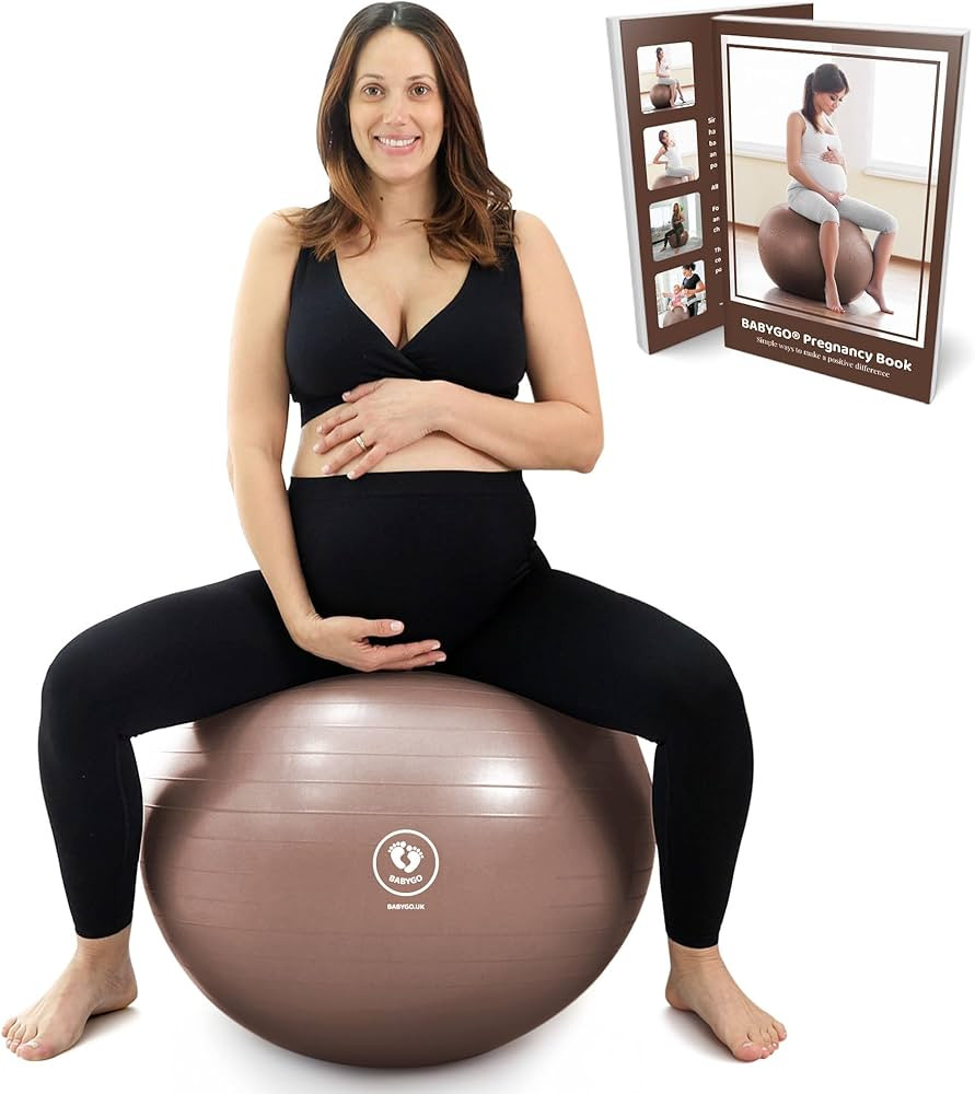 BABYGO Birthing Ball - Pregnancy Yoga Labor & Exercise Ball & Book Set Trimester Targeting, Mater... | Amazon (US)