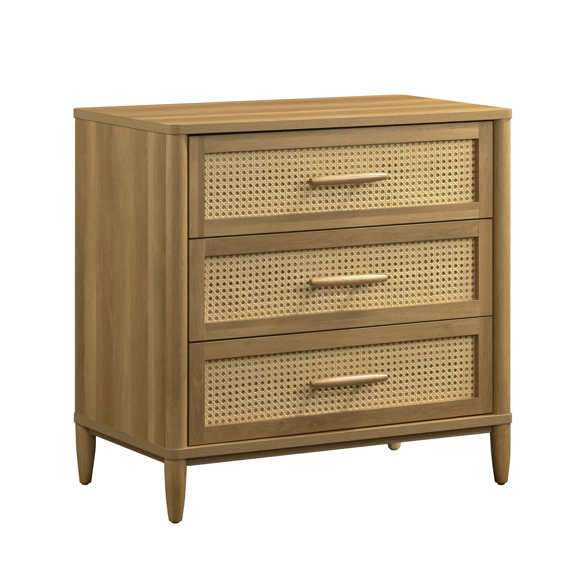 Better Homes & Gardens Springwood Caning 3-Drawer Chest with USB, Light Honey finish | Walmart (US)