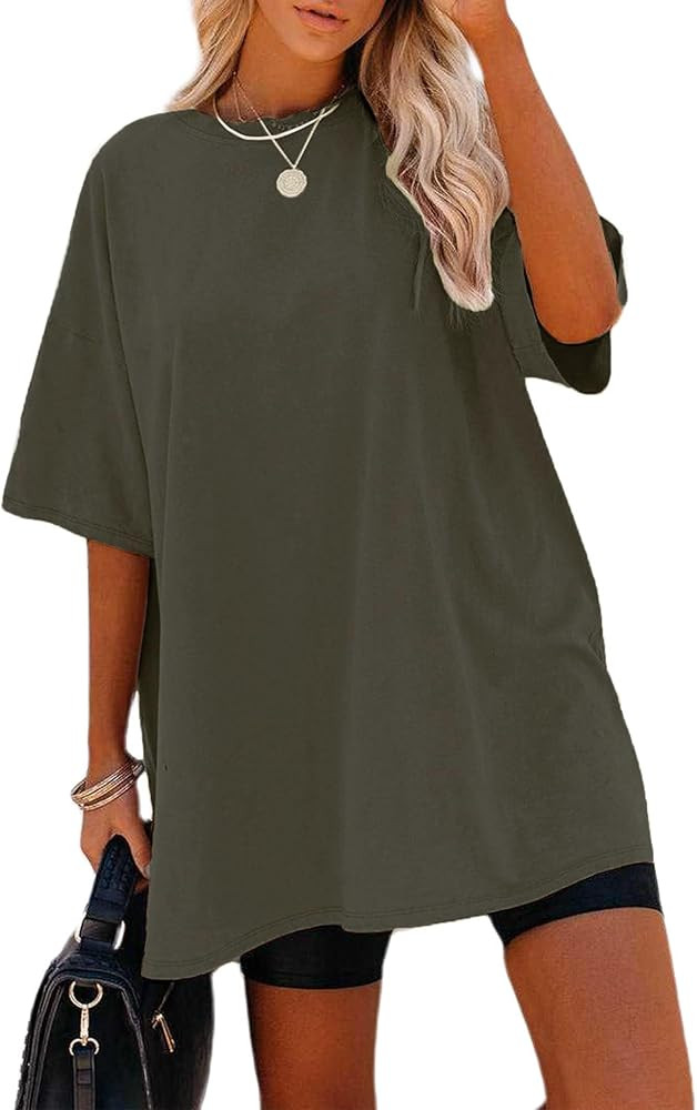 Remidoo Oversized T Shirt Cotton | Amazon (US)