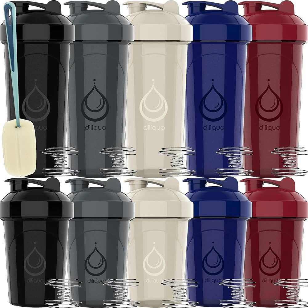 -10 PACK- small Shaker Bottles for Protein Mixes | BPA-Free & Dishwasher Safe | 5 Large 28 oz & 5... | Amazon (US)