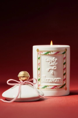 New York City Ballet Candy Cane Ceramic Candle | Anthropologie (US)
