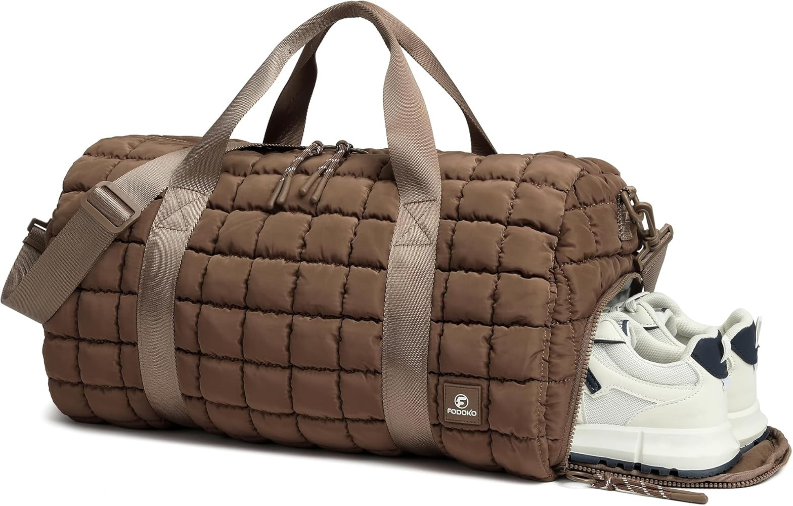 Quilted Duffel Bag for Women, Puffer Gym Duffle Bag with Shoe Compartment Lightweight Large Cross... | Amazon (US)