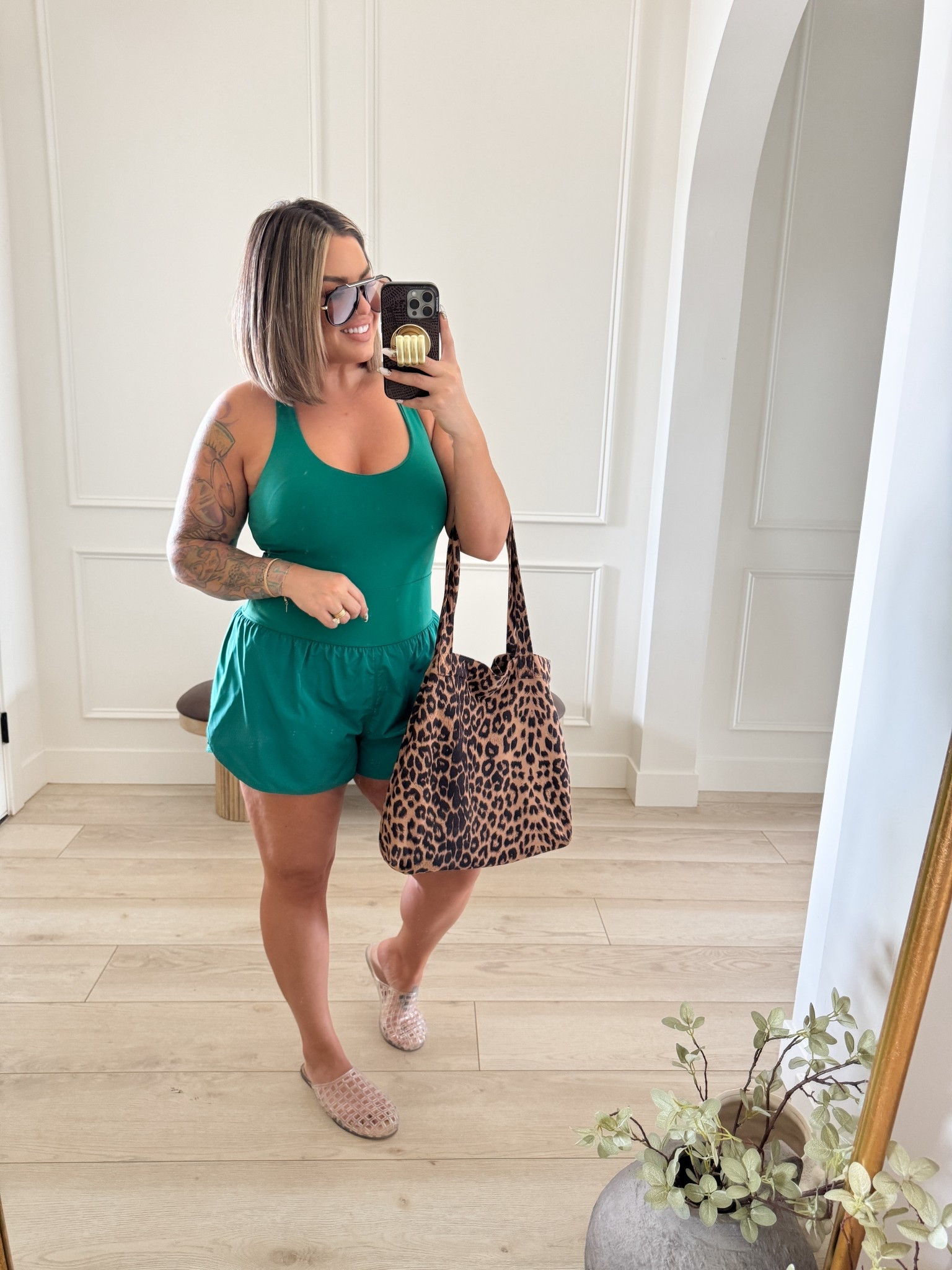 Walmart always kills it with these active rompers. Size L and it has a built in bra. 
Shoes TTS 
Sunglasses are a FP look for less. 
#walmart #target #amazon #aerie 

#LTKSaleAlert #LTKMidsize #LTKootd