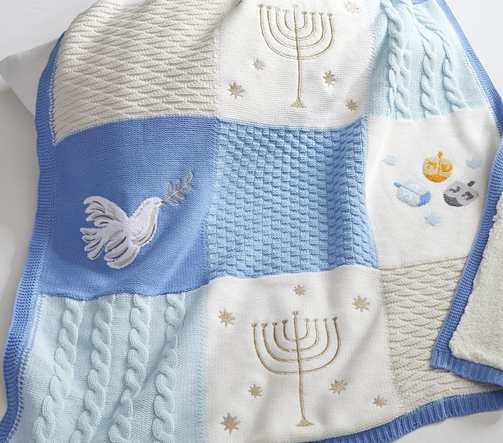 Rifle Paper Co. Hanukkah Heirloom Kid Throw Blanket | Pottery Barn Kids