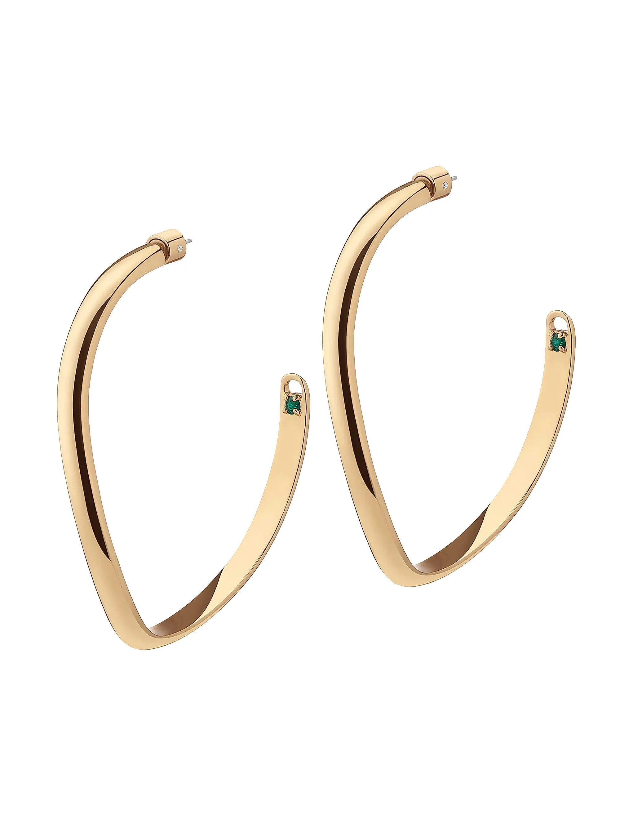 Holiday Mini Calypso 12K Goldplated & Crystal Curve Hoop Earrings | Saks Fifth Avenue