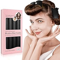 Heatless Curls Overnight, 4 Pcs No Heat Curling Blowout Rod, Satin Blowout Look Heatless Hair Rol... | Amazon (US)