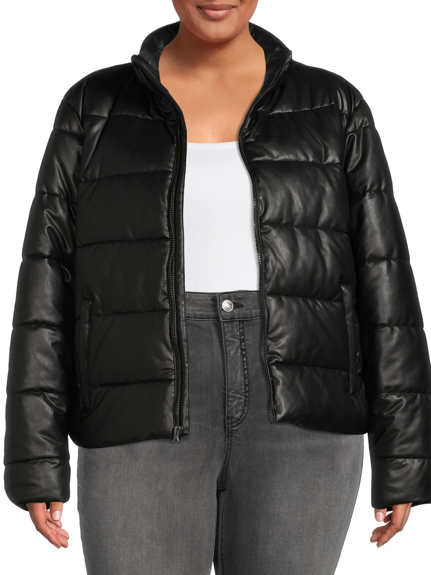 Time and Tru Women's and Plus Puffer Jacket - Walmart.com | Walmart (US)