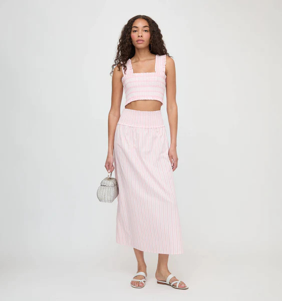 The Delphine Nap Skirt - Pink Variegated Stripe | Hill House Home US