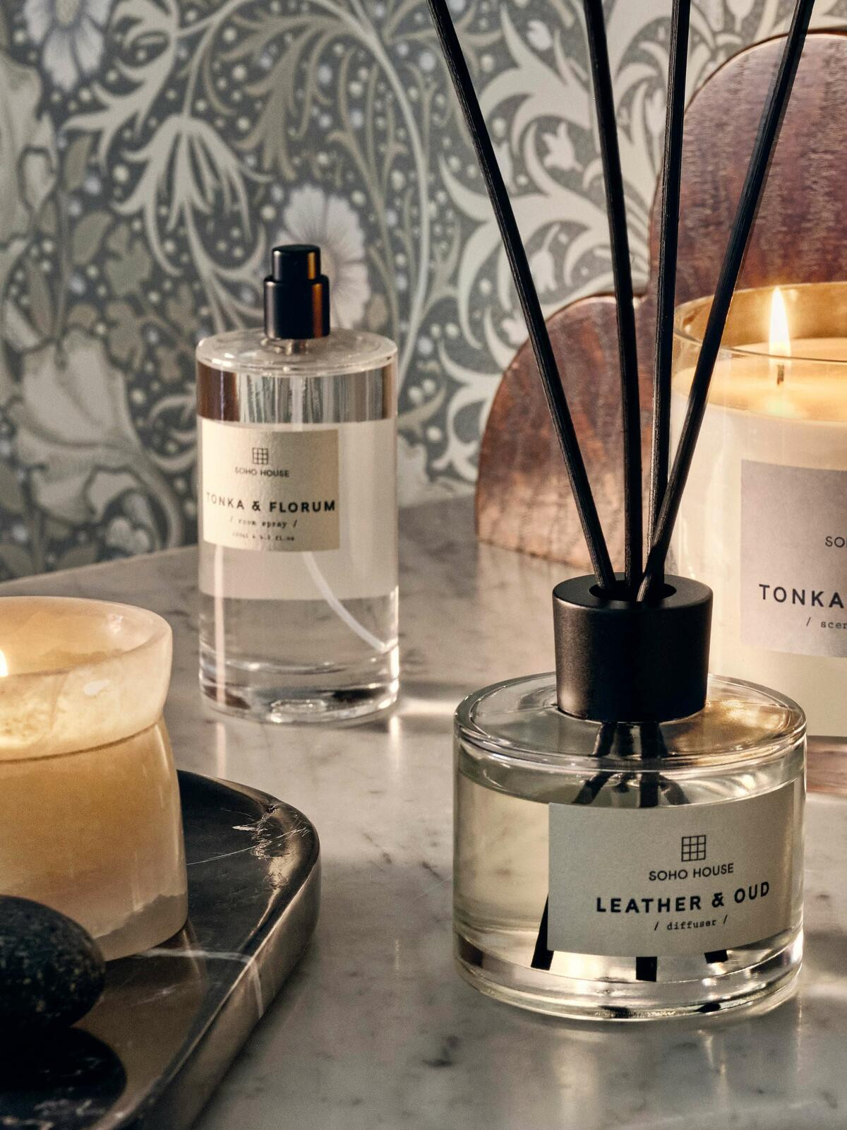 Bassett Leather & Oud Diffuser, 150ml | Soho Home Ltd