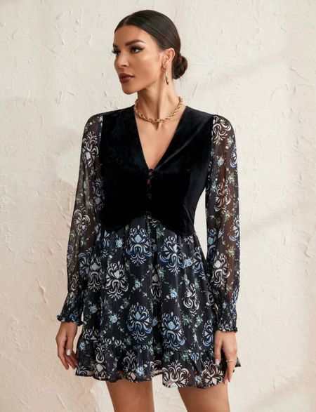 Just purchased this gorgeous floral and velvet dress. I plan on wearing it to the Houston Rodeo in February! So excited to style it! #shein #rodeo #rodeostyle #cowgirl #dresss

#LTKfindsunder50 #LTKstyletip #LTKparties