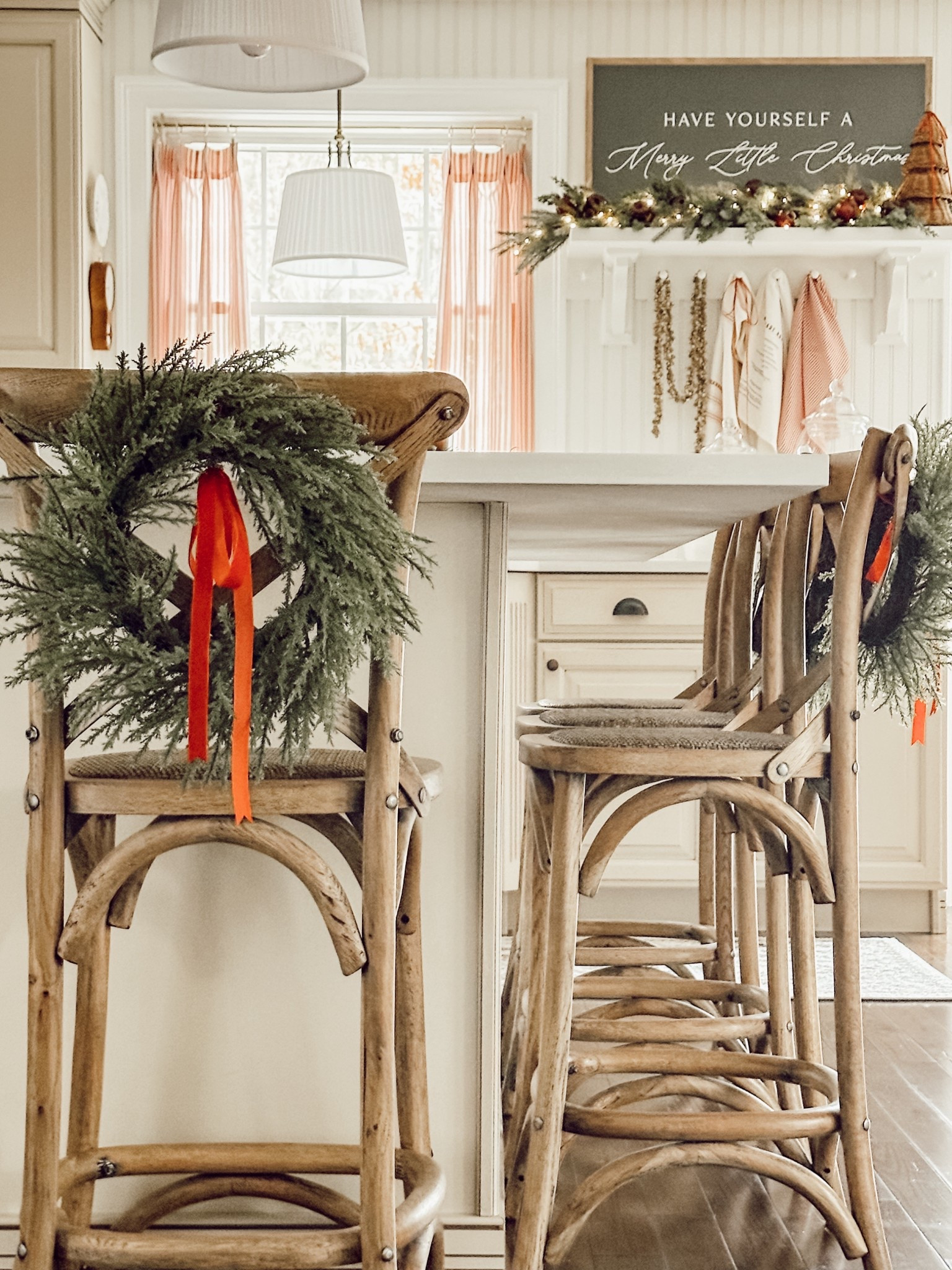 The red striped cafe curtains I added to our kitchen window have been such a cozy addition for the holidays. #christmasdecor

#LTKHome #LTKHoliday