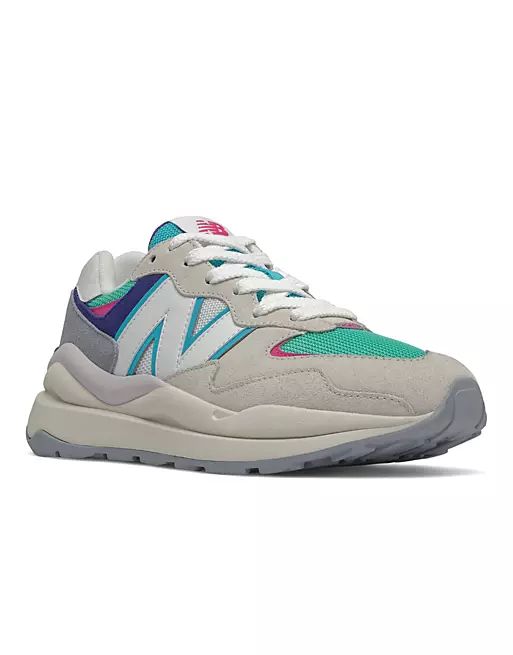 New Balance 57/40 suede sneakers in green and pink multi | ASOS (Global)