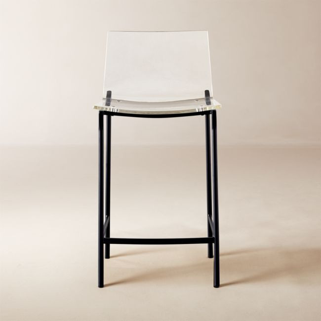 Chiaro Clear Acrylic Counter Stool with Black Legs | CB2