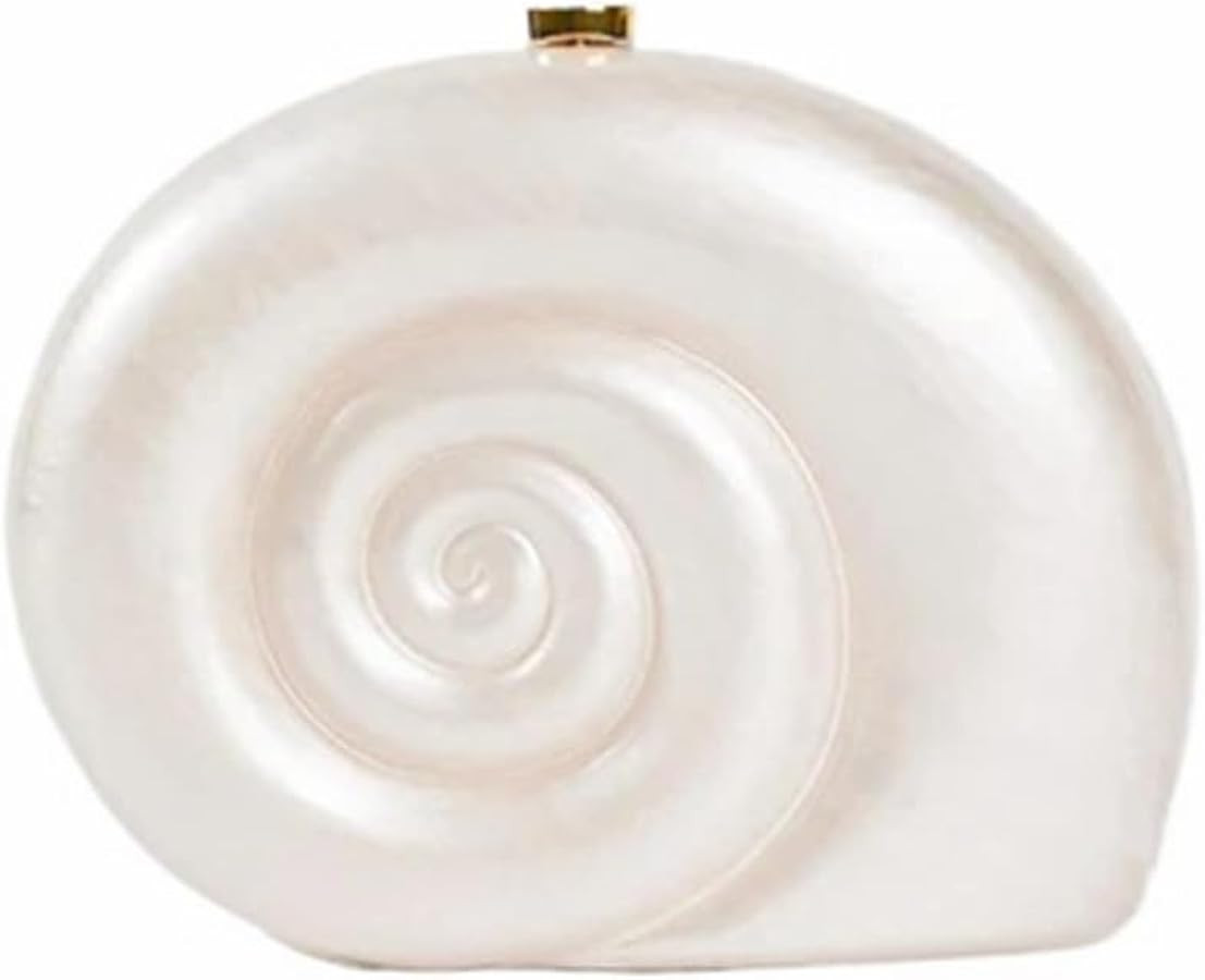 Women Pearl Acrylic Shell Purse Conch Acrylic Clutch Trendy Snail Shape Evening Handbag for Party... | Amazon (US)