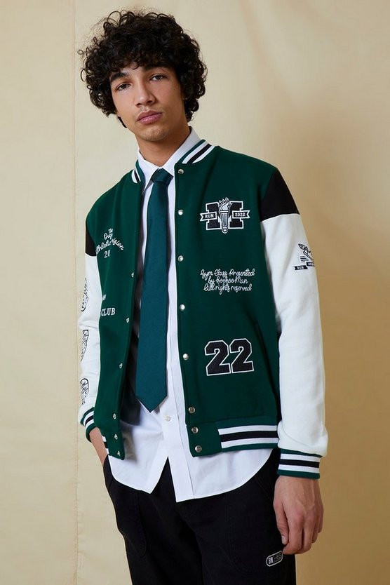 International Champs Varsity Jersey Bomber | boohooMAN (DE, IE & UK)